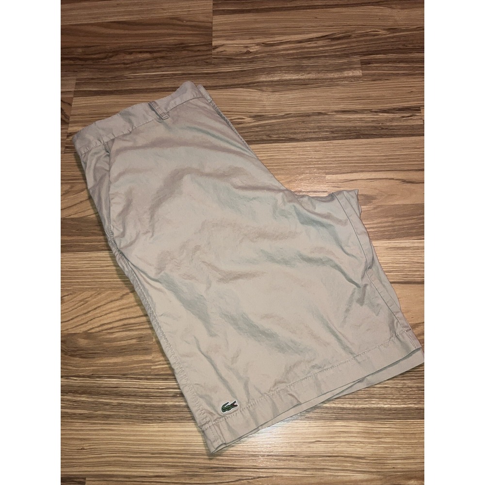 Lacoste Shorts Men 30 Khaki Chino‎ Golf Tennis Beige Preppy Casual XL Fit